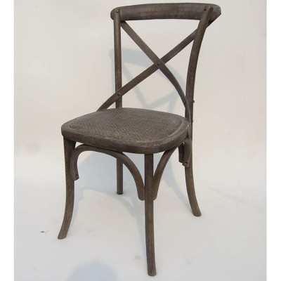 wholesale wood X cross back dining chair with cushion for living room