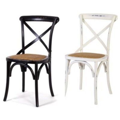 Wood Rustic Beech Boutique Hotel Event Rental Bentwood Diningcross Eech Rattan Seat Cross Back Chair